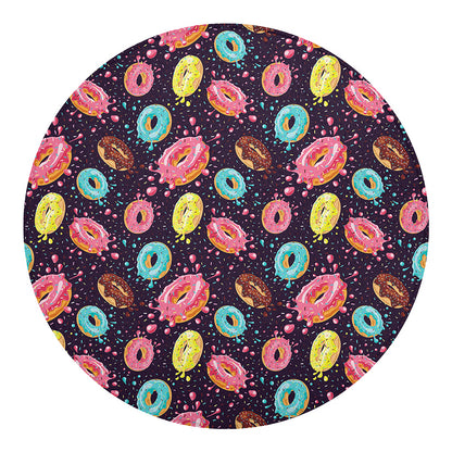 Sprinkles Donut Pattern Print Round Blanket