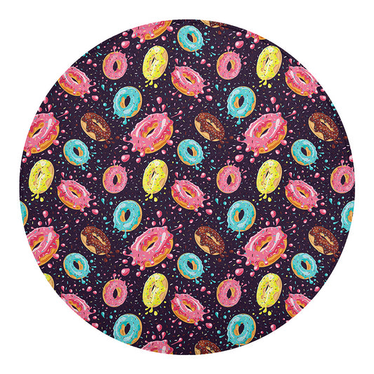 Sprinkles Donut Pattern Print Round Blanket