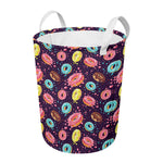 Sprinkles Donut Pattern Print Round Laundry Basket