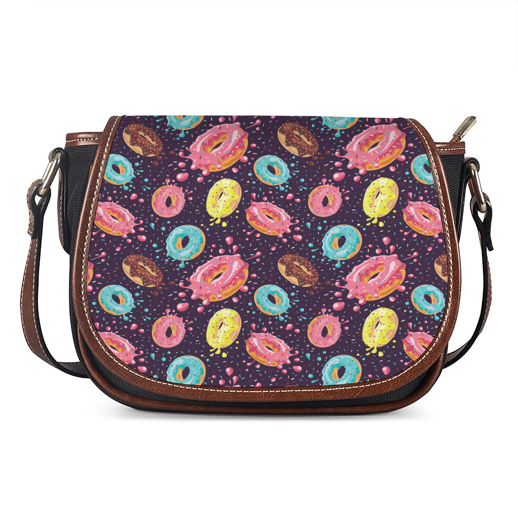 Sprinkles Donut Pattern Print Saddle Bag