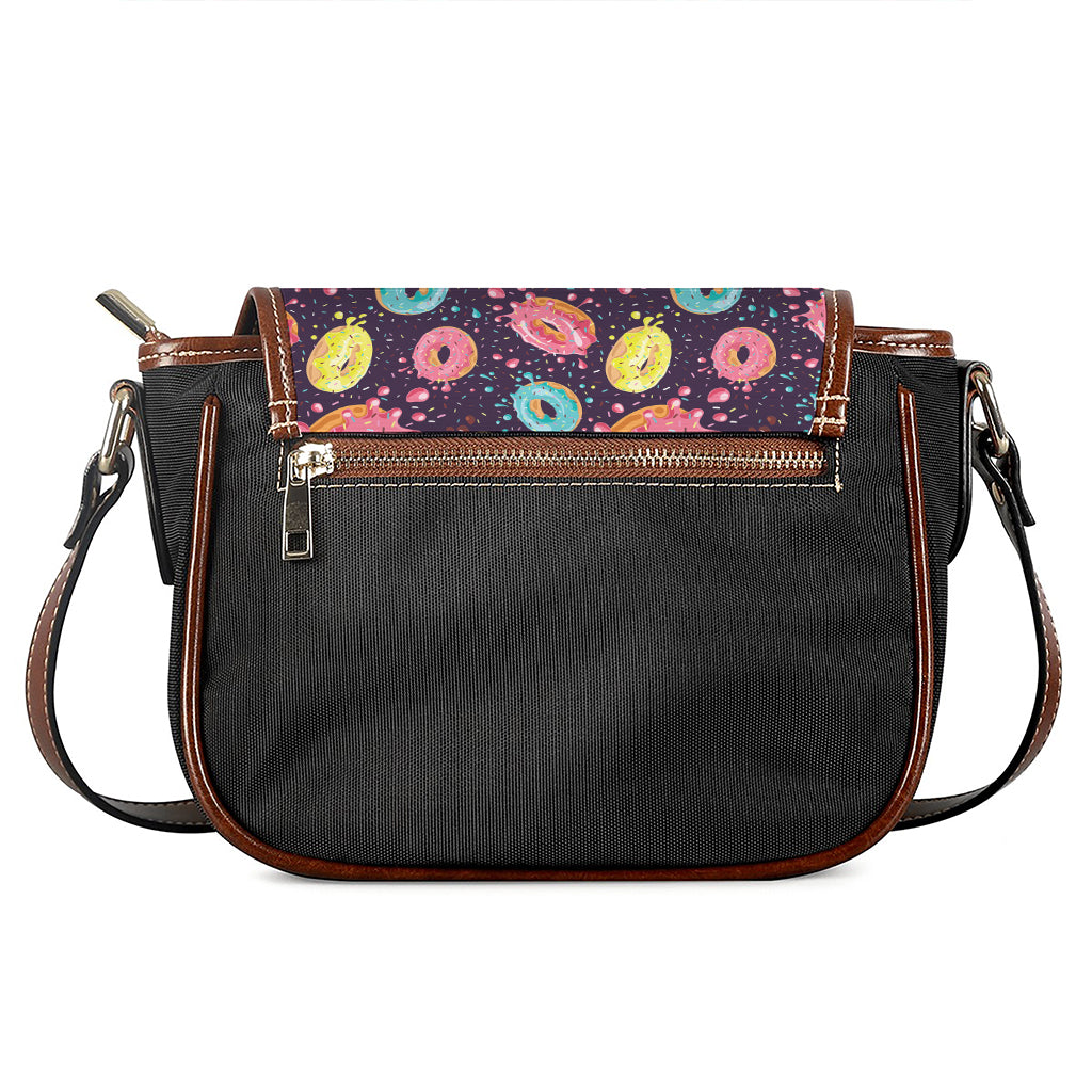 Sprinkles Donut Pattern Print Saddle Bag