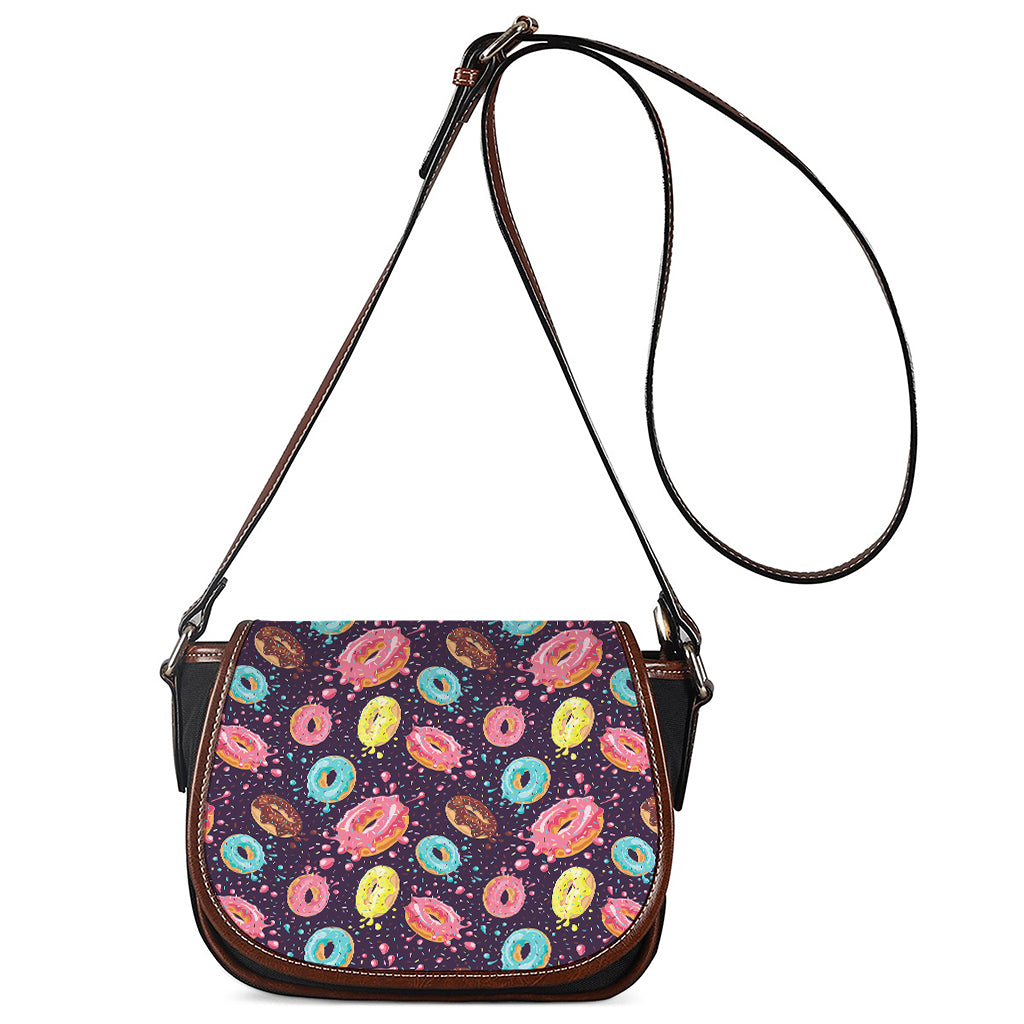 Sprinkles Donut Pattern Print Saddle Bag