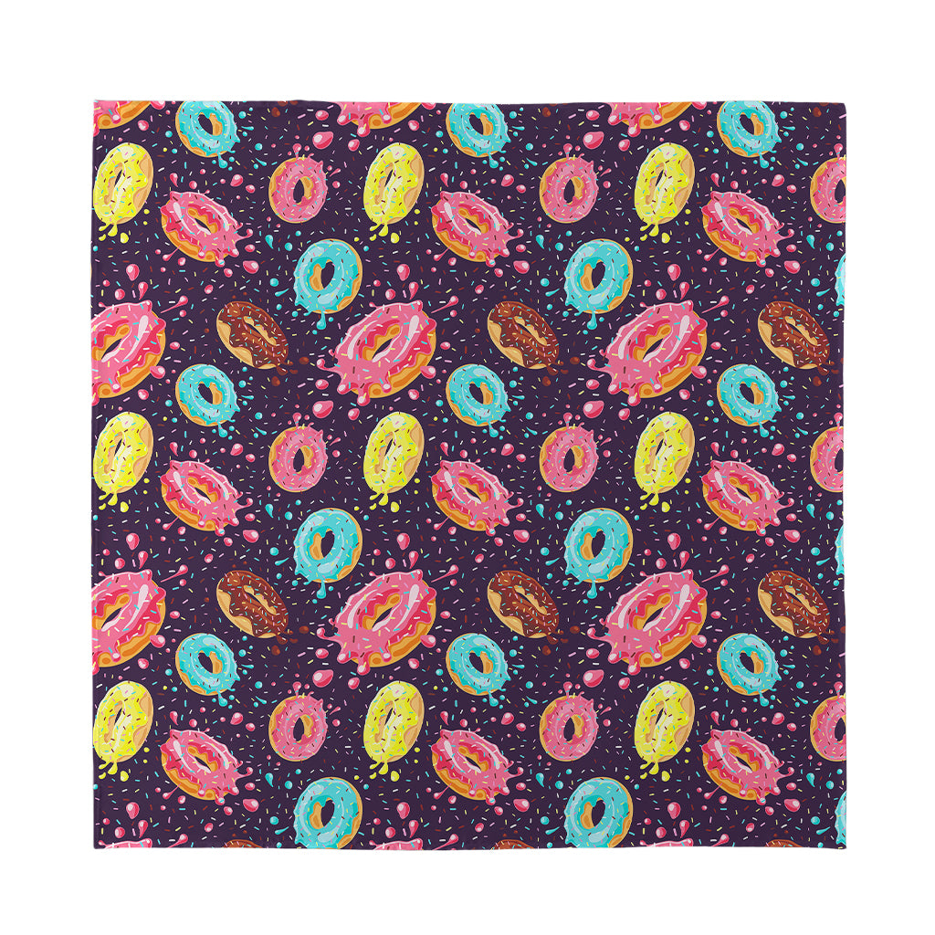 Sprinkles Donut Pattern Print Silk Bandana