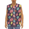 Sprinkles Donut Pattern Print Sleeveless Baseball Jersey