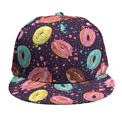 Sprinkles Donut Pattern Print Snapback Cap