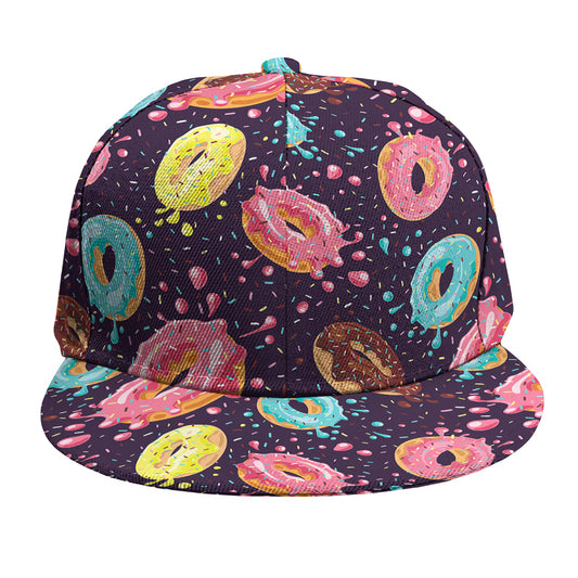 Sprinkles Donut Pattern Print Snapback Cap