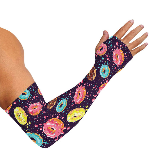 Sprinkles Donut Pattern Print Sun Protection Arm Sleeves