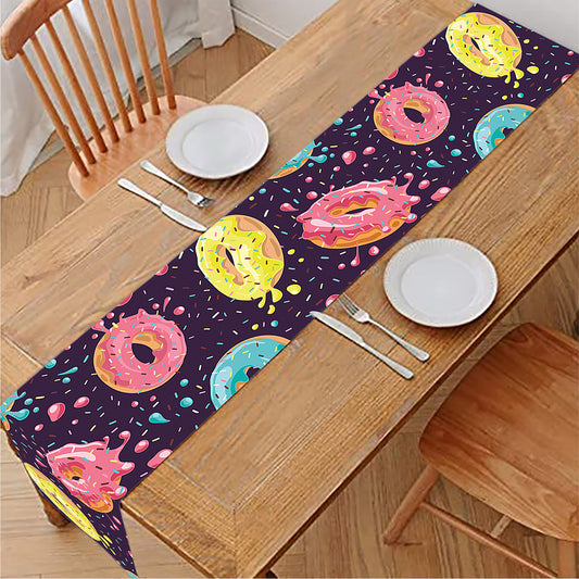 Sprinkles Donut Pattern Print Table Runner