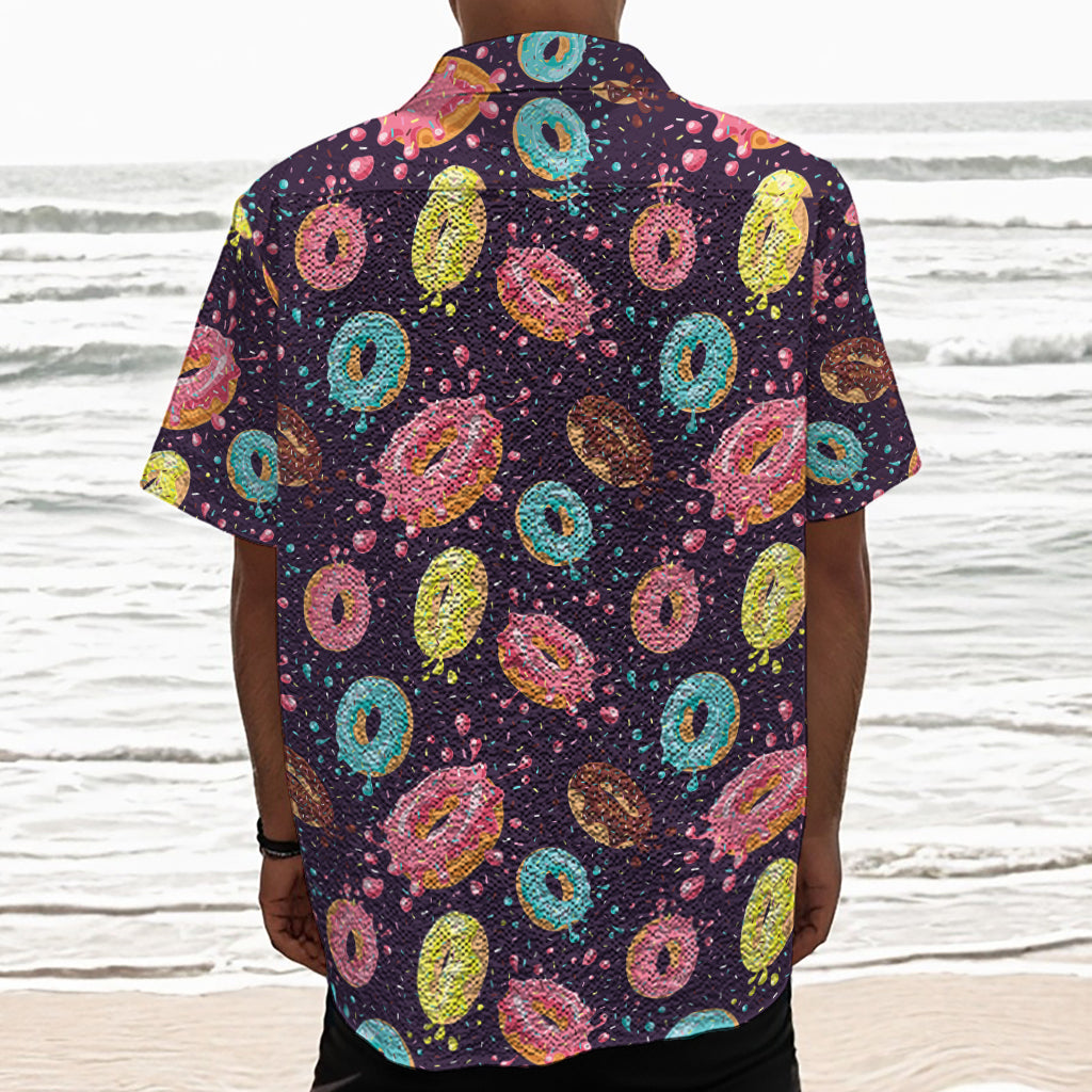 Sprinkles Donut Pattern Print Textured Short Sleeve Shirt