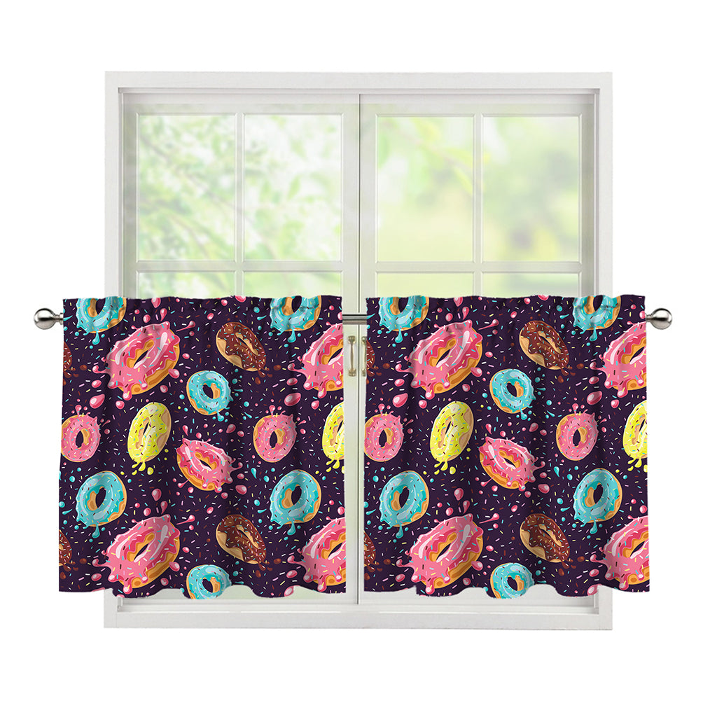 Sprinkles Donut Pattern Print Tier Curtains