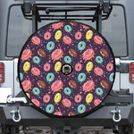 Sprinkles Donut Pattern Print Tire Cover With Camera Hole