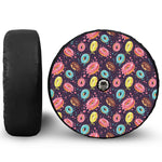 Sprinkles Donut Pattern Print Tire Cover With Camera Hole