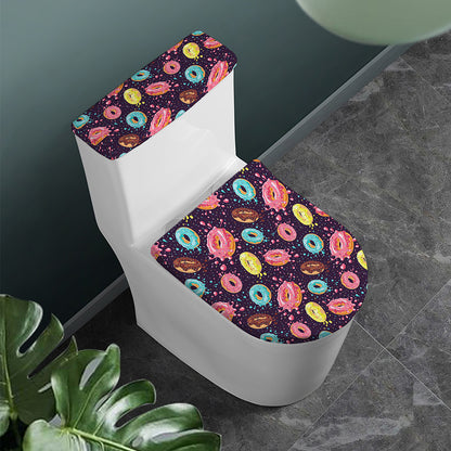 Sprinkles Donut Pattern Print Toilet Lid And Tank Cover Set