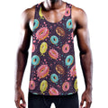 Sprinkles Donut Pattern Print Men's Workout Tank Top
