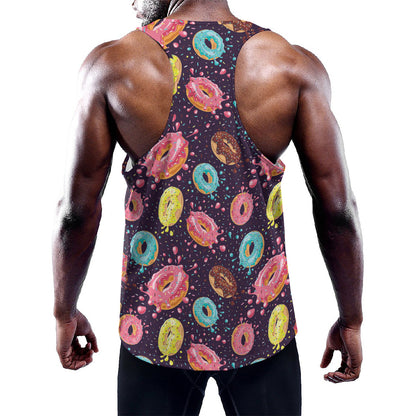 Sprinkles Donut Pattern Print Training Tank Top