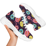 Sprinkles Donut Pattern Print White Chunky Shoes