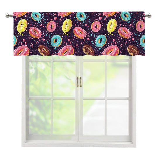 Sprinkles Donut Pattern Print Window Valance