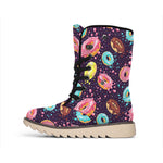 Sprinkles Donut Pattern Print Winter Boots