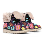 Sprinkles Donut Pattern Print Winter Boots