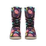 Sprinkles Donut Pattern Print Winter Boots