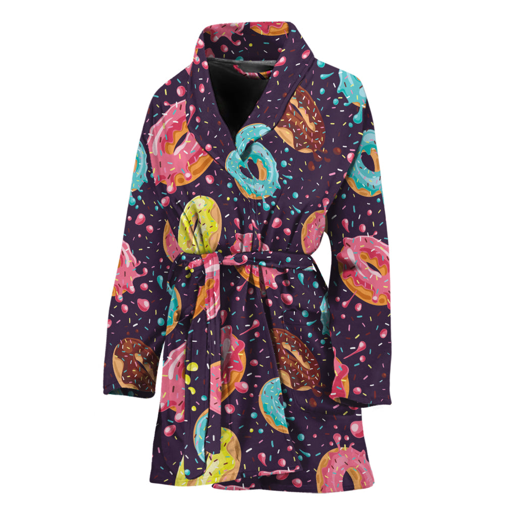 Sprinkles Donut Pattern Print Women's Bathrobe