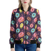 Sprinkles Donut Pattern Print Women's Bomber Jacket