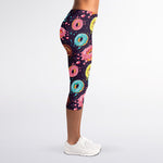 Sprinkles Donut Pattern Print Women's Capri Leggings