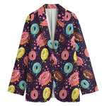 Sprinkles Donut Pattern Print Women's Cotton Blazer