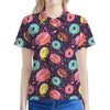 Sprinkles Donut Pattern Print Women's Polo Shirt