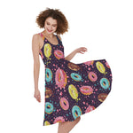 Sprinkles Donut Pattern Print Women's Sleeveless Dress