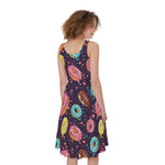 Sprinkles Donut Pattern Print Women's Sleeveless Dress