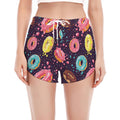 Sprinkles Donut Pattern Print Women's Split Running Shorts