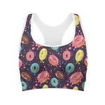 Sprinkles Donut Pattern Print Women's Sports Bra