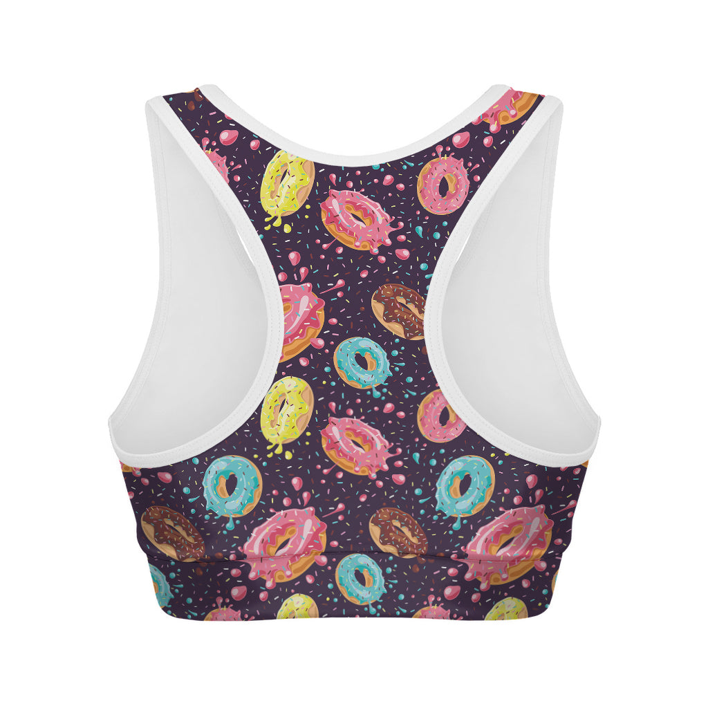 Sprinkles Donut Pattern Print Women's Sports Bra