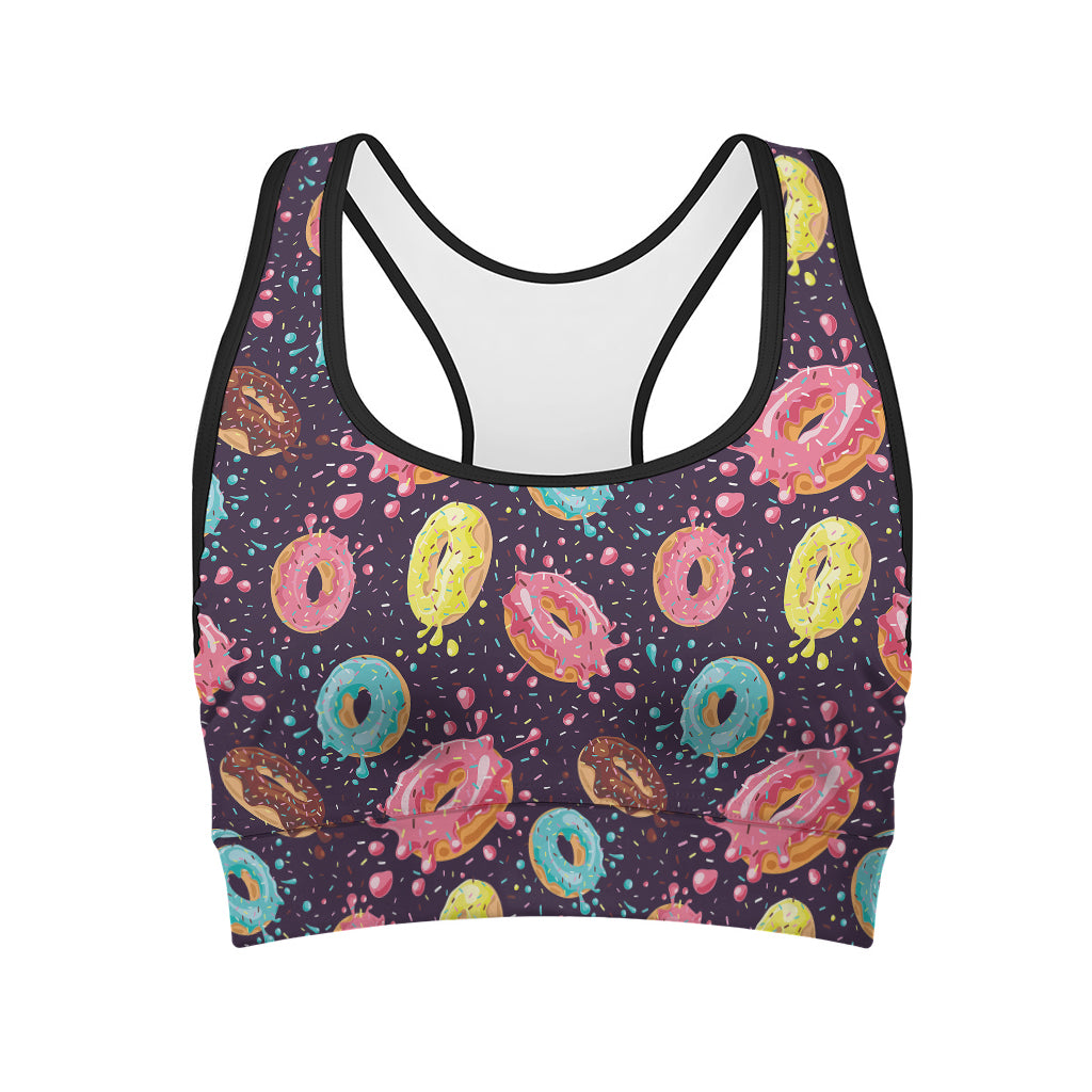 Sprinkles Donut Pattern Print Women's Sports Bra