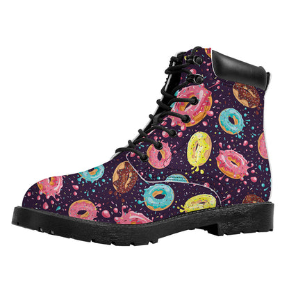 Sprinkles Donut Pattern Print Work Boots
