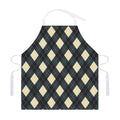 Spruce Blue And Beige Argyle Print Adjustable Apron