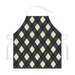 Spruce Blue And Beige Argyle Print Adjustable Apron