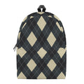 Spruce Blue And Beige Argyle Print School Backpack