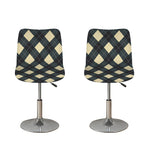Spruce Blue And Beige Argyle Print Bar Stool Covers