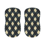 Spruce Blue And Beige Argyle Print Bar Stool Covers