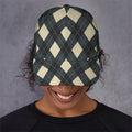 Spruce Blue And Beige Argyle Print Baseball Cap