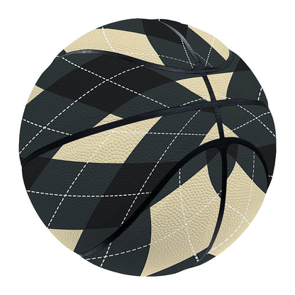 Spruce Blue And Beige Argyle Print Basketball
