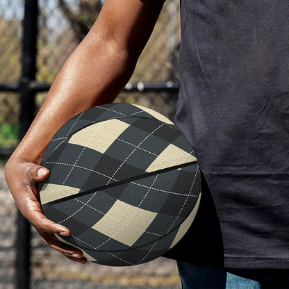 Spruce Blue And Beige Argyle Print Basketball