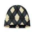 Spruce Blue And Beige Argyle Print Beanie
