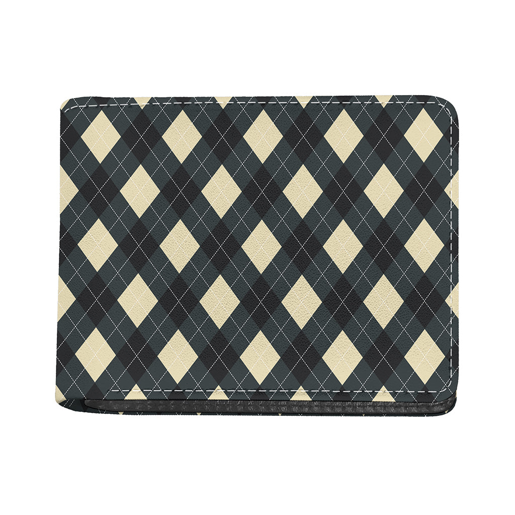 Spruce Blue And Beige Argyle Print Bifold Wallet