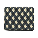 Spruce Blue And Beige Argyle Print Bifold Wallet
