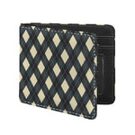 Spruce Blue And Beige Argyle Print Bifold Wallet