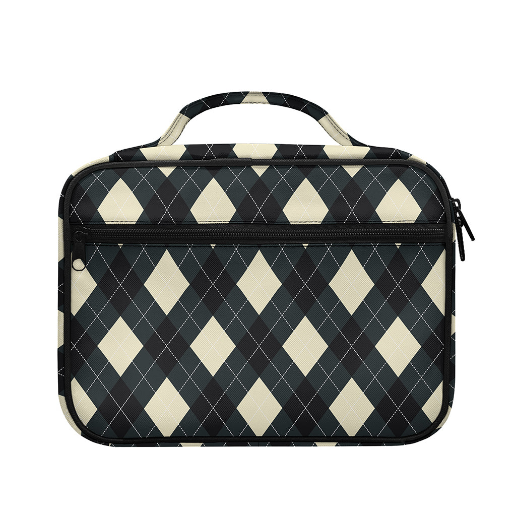Spruce Blue And Beige Argyle Print Briefcase Bible Bag