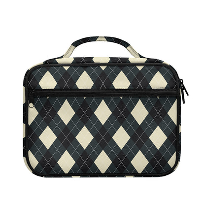 Spruce Blue And Beige Argyle Print Briefcase Bible Bag
